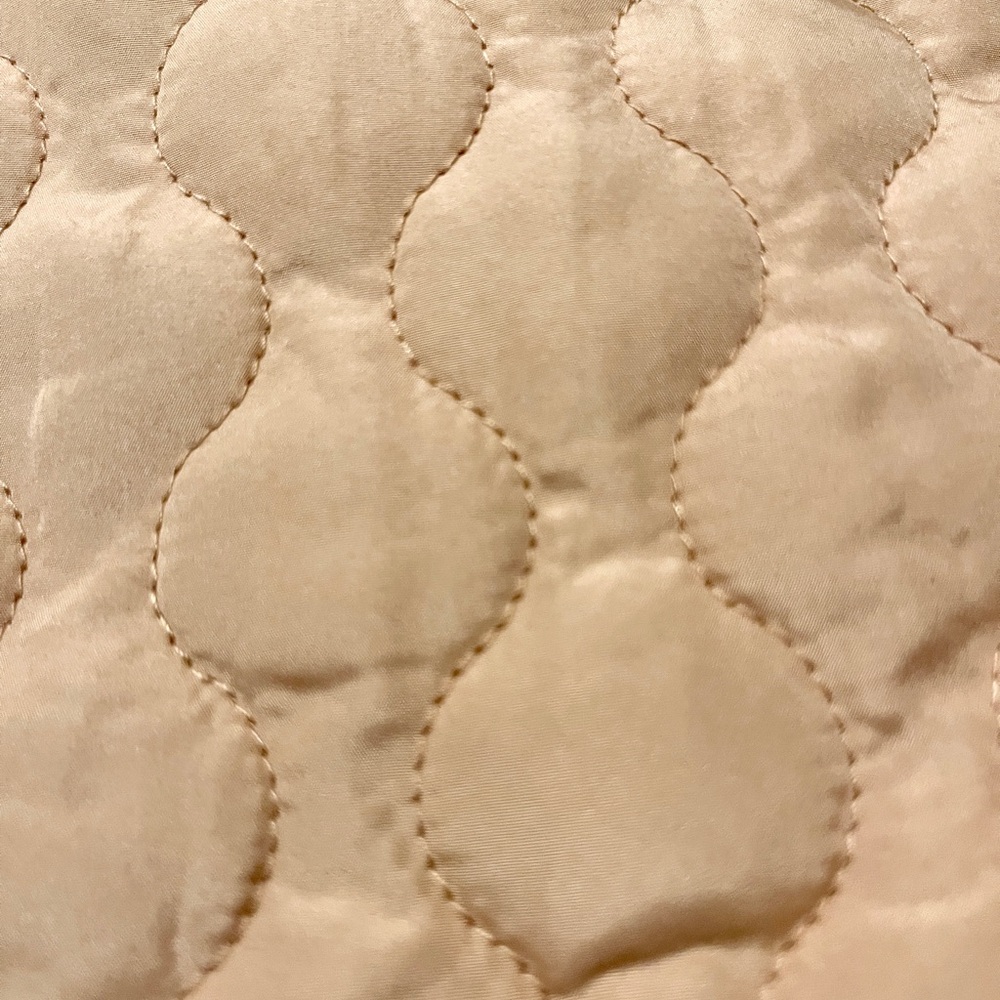 NWT Puffer Quilted Mini Skirt Insulated/Fully lined Women's Beige/Chestnut M - Picture 6 of 6